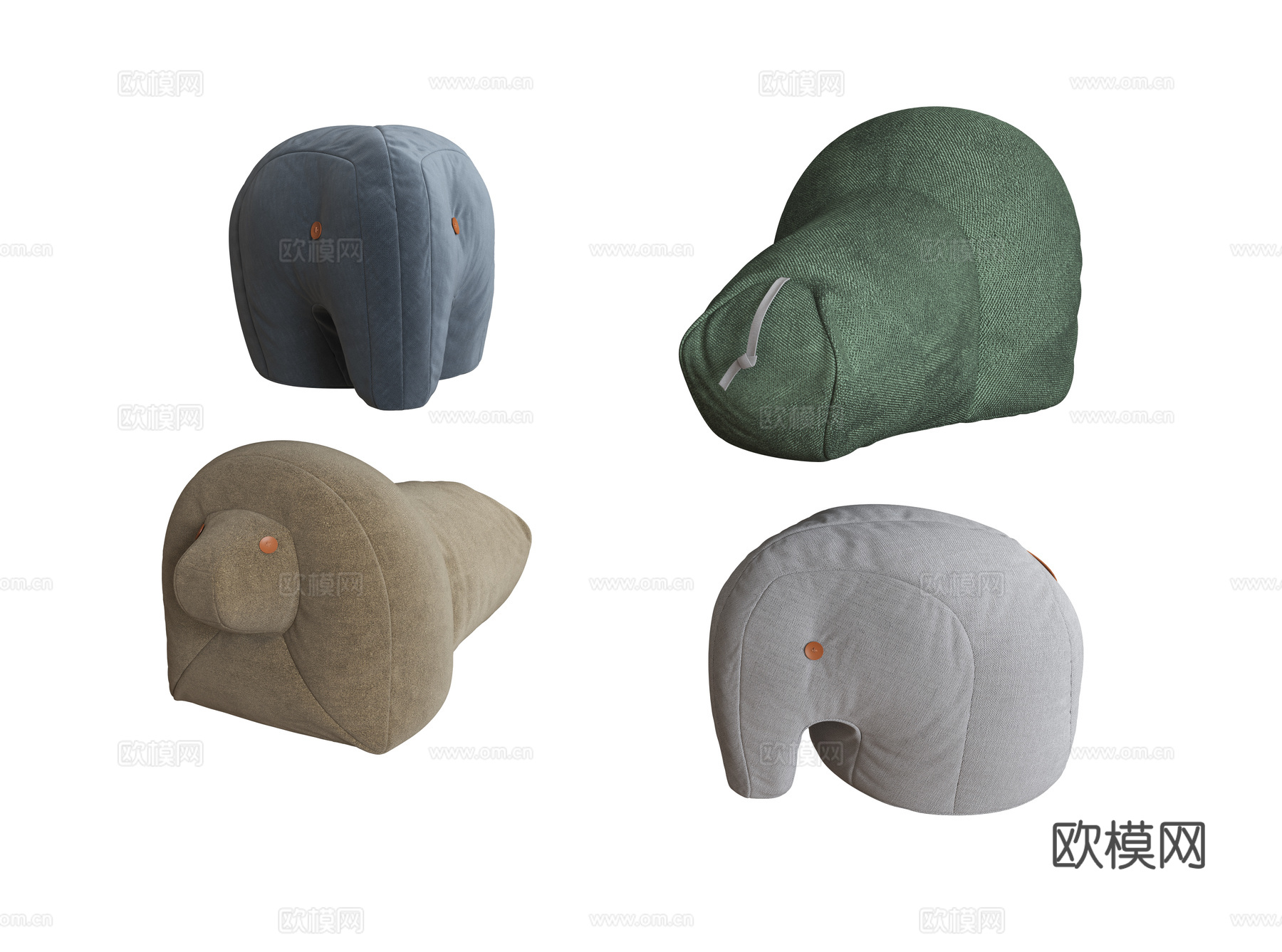 现代玩偶抱枕3d模型