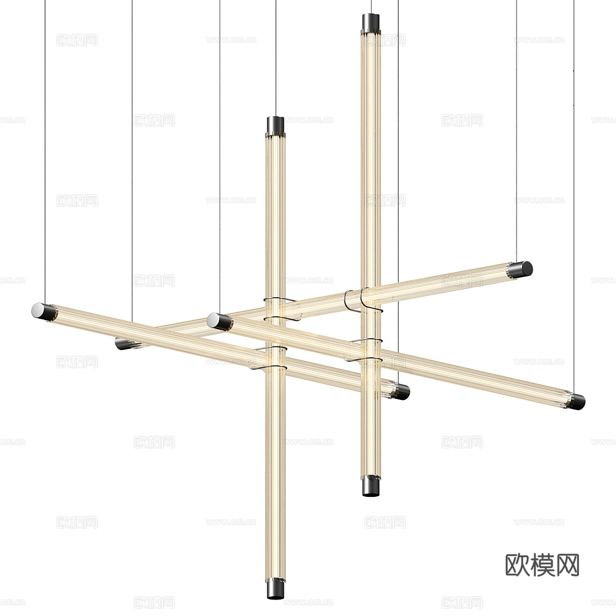 现代极简线性装饰吊灯3d模型