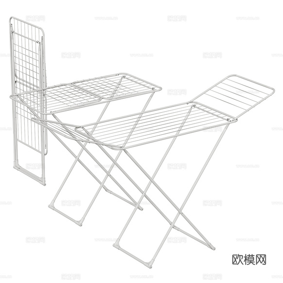 现代极简落地式折叠晾衣架3d模型下载(渲染图2)