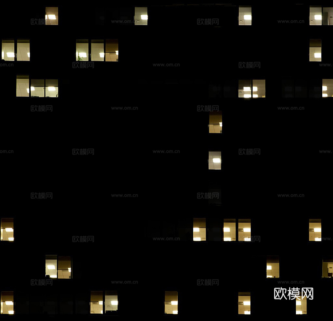 夜晚办公室窗户 外景 夜景