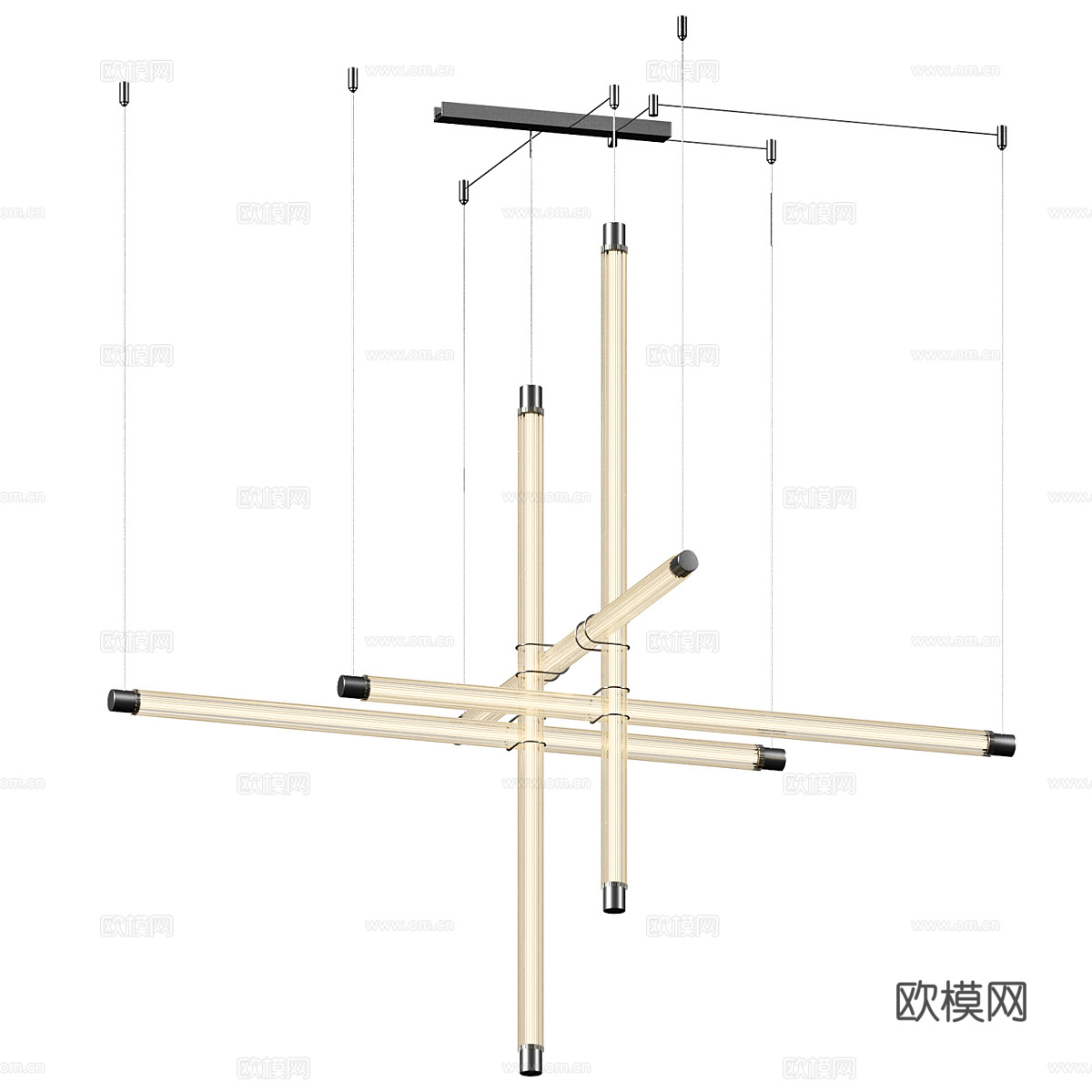 现代极简线性装饰吊灯3d模型