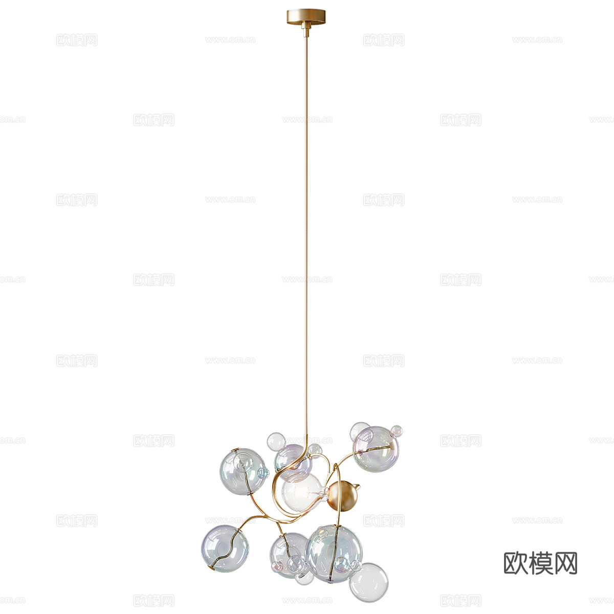 现代轻奢球形玻璃装饰吊灯3d模型