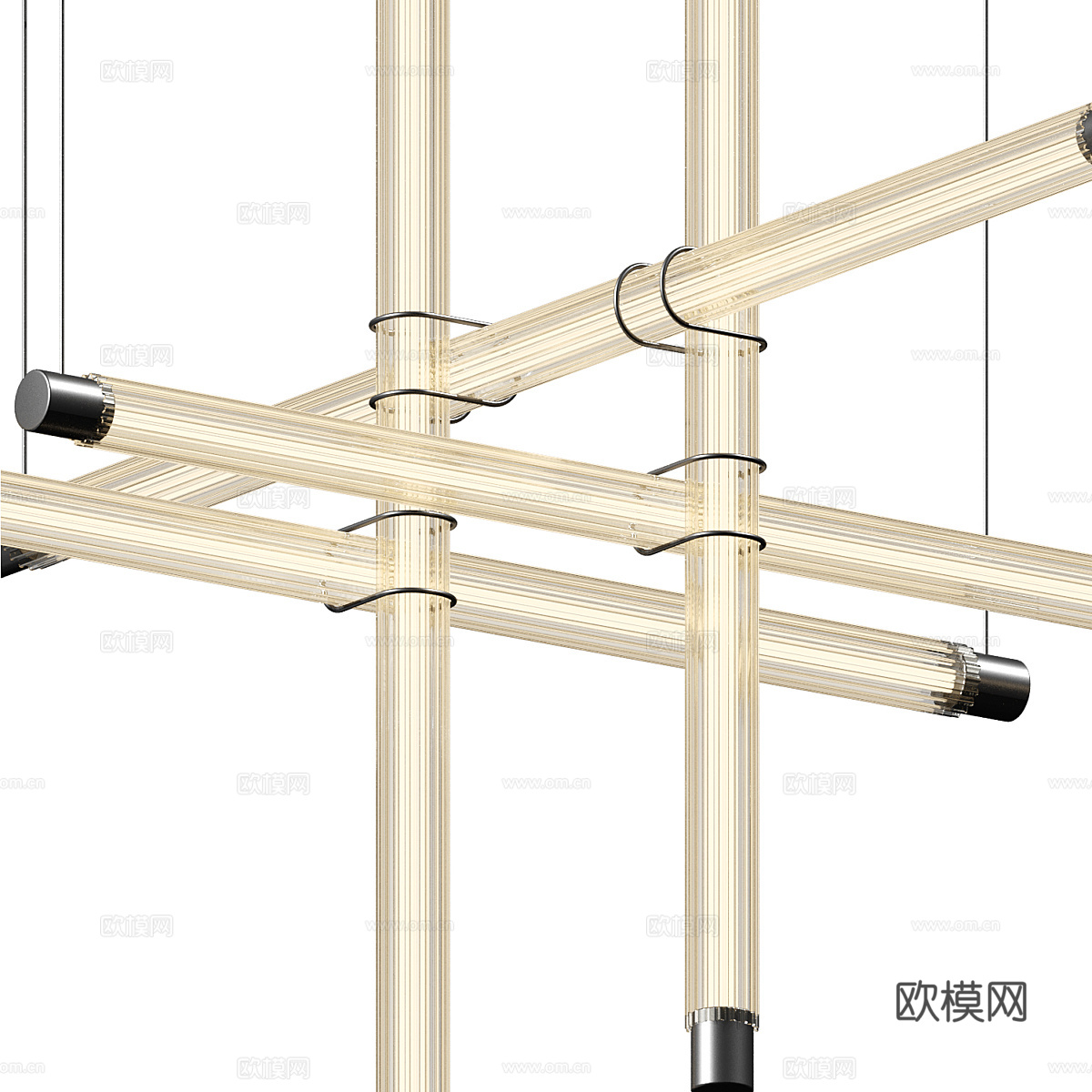 现代极简线性装饰吊灯3d模型