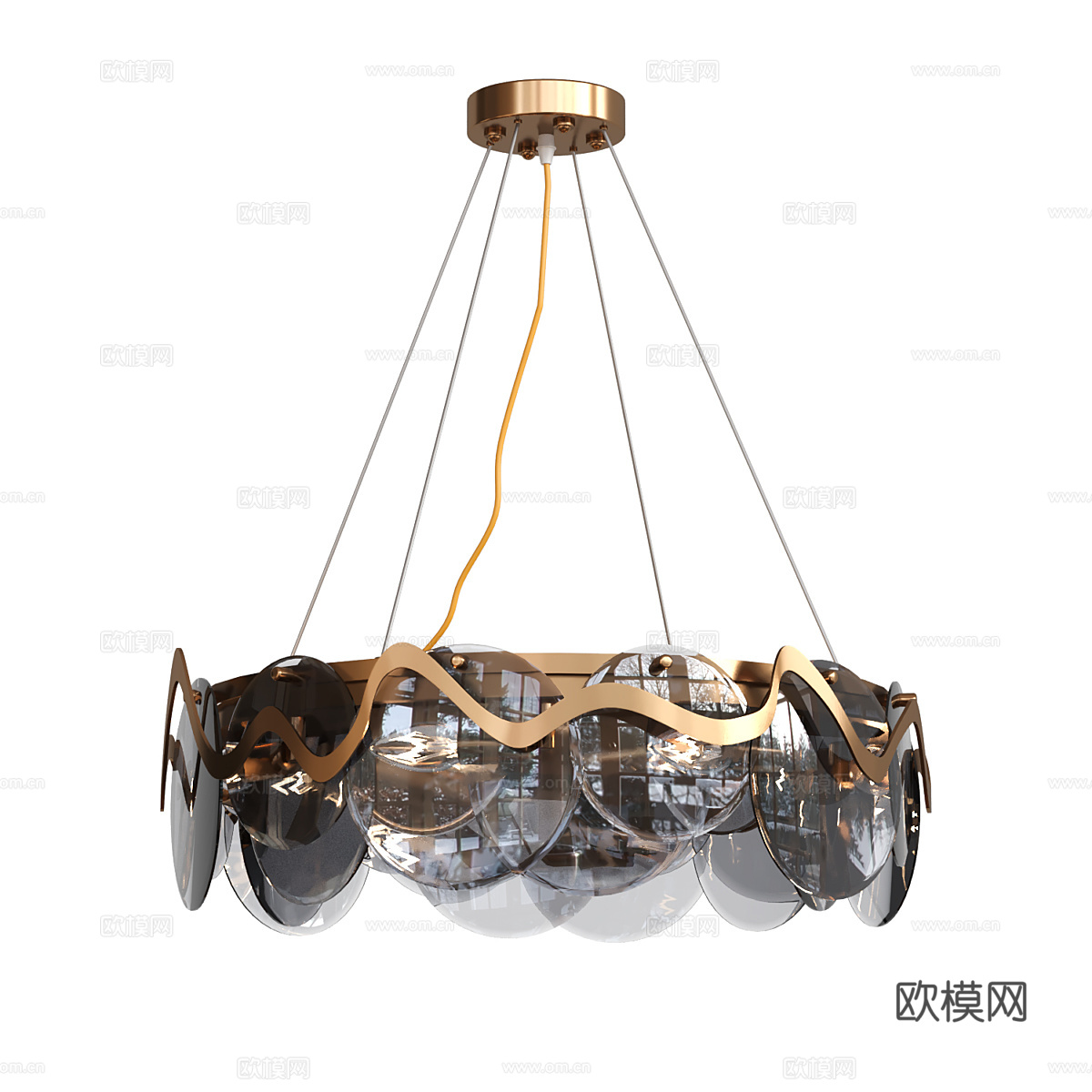 现代简约吊灯 吊灯 简约吊灯 轻奢吊灯 玻璃吊灯3d模型