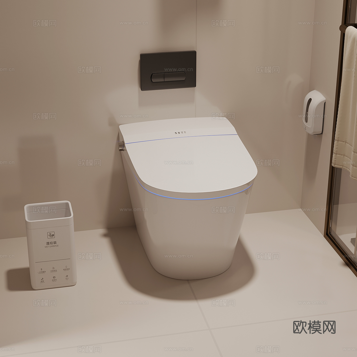 现代马桶 智能马桶 卫浴用品su模型