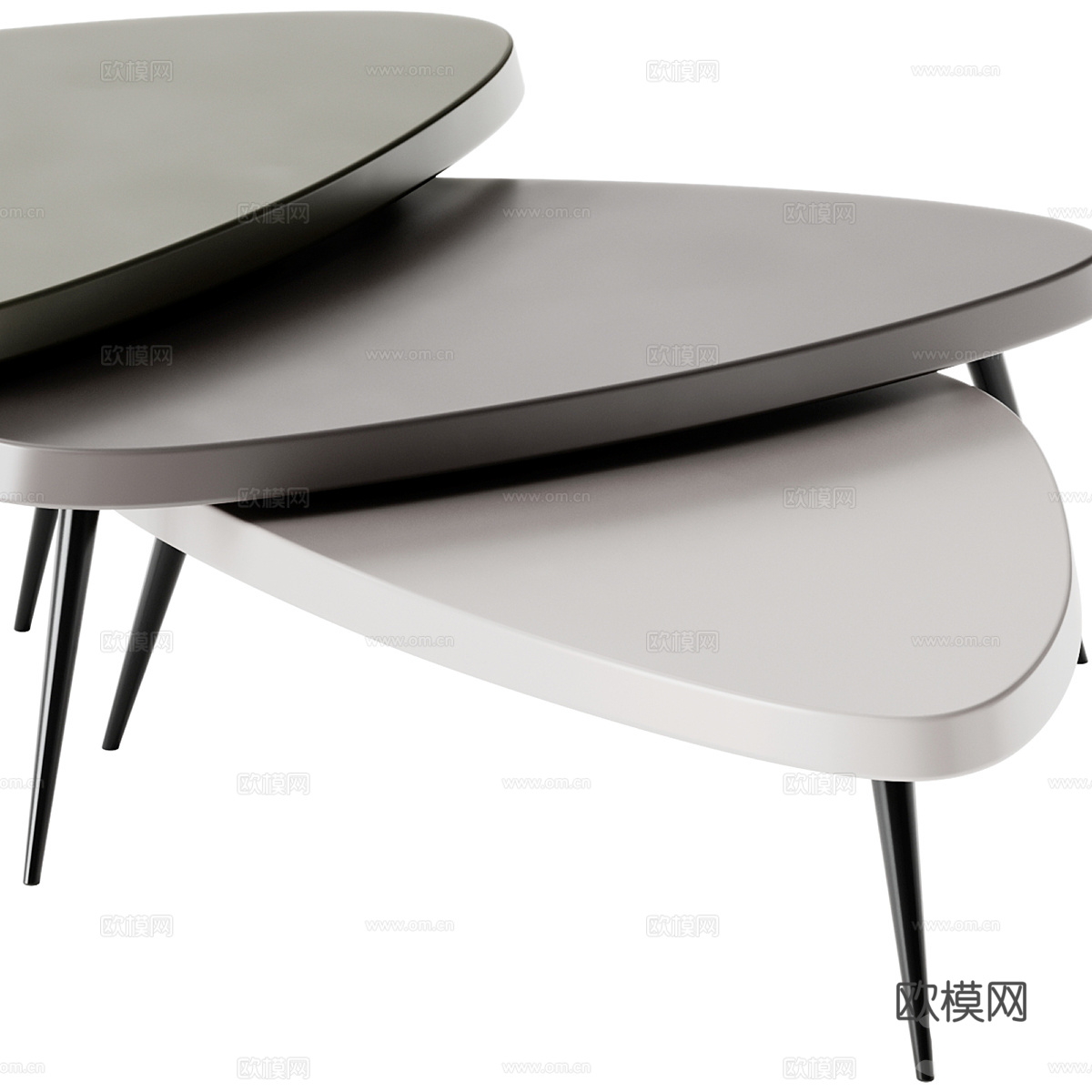 现代极简异形茶几3d模型