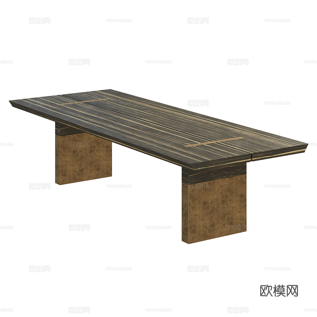 现代意式轻奢大板长餐桌3d模型