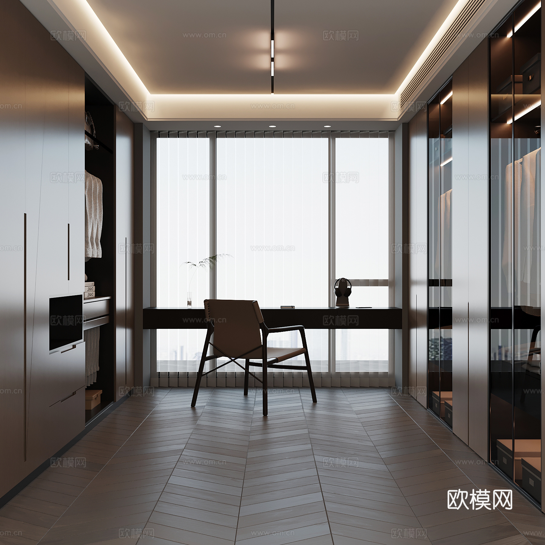 意式衣帽间 衣柜 衣服服饰3d模型