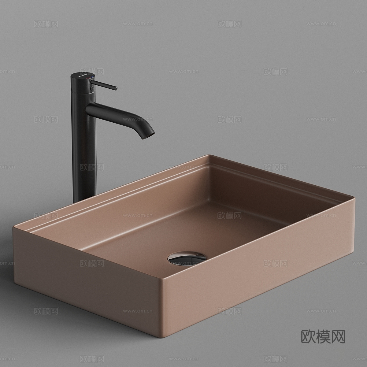 现代奶油风陶瓷台盆 洗手盆3d模型