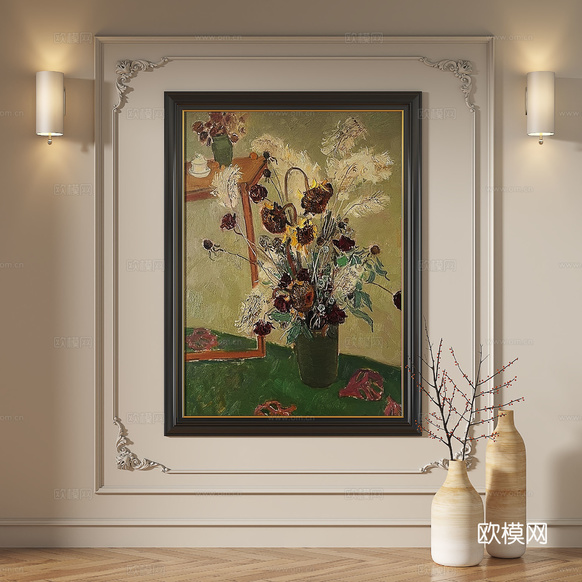 法式,现代,简约,抽象,复古,中古,轻奢,装饰画3d模型下载