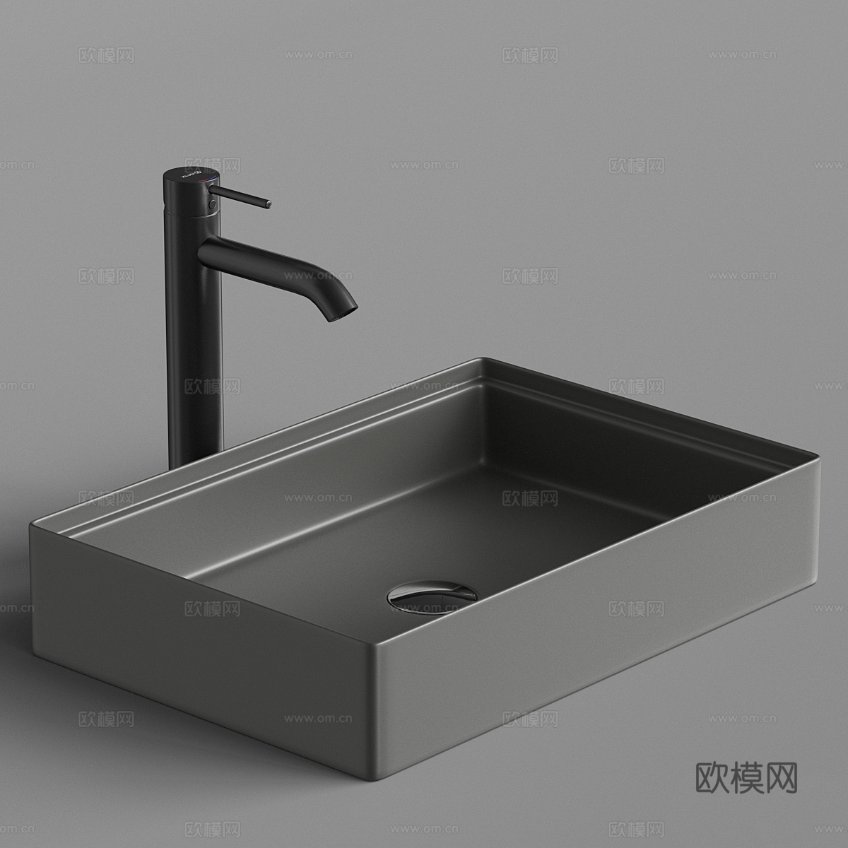 现代奶油风陶瓷台盆 洗手盆3d模型