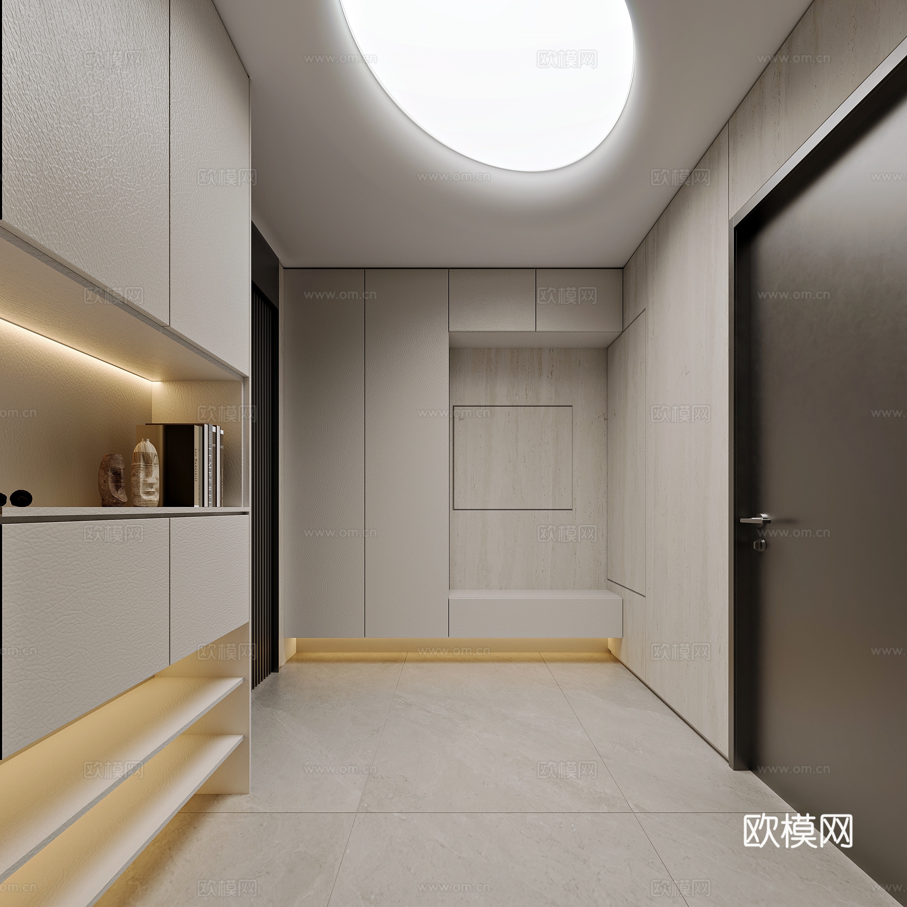 现代风格家居入户 电梯厅3d模型