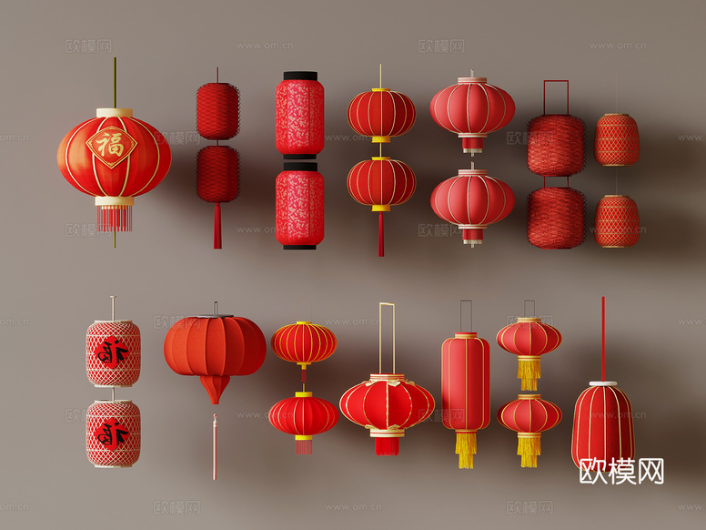 吊灯 灯笼su模型下载(渲染图1)