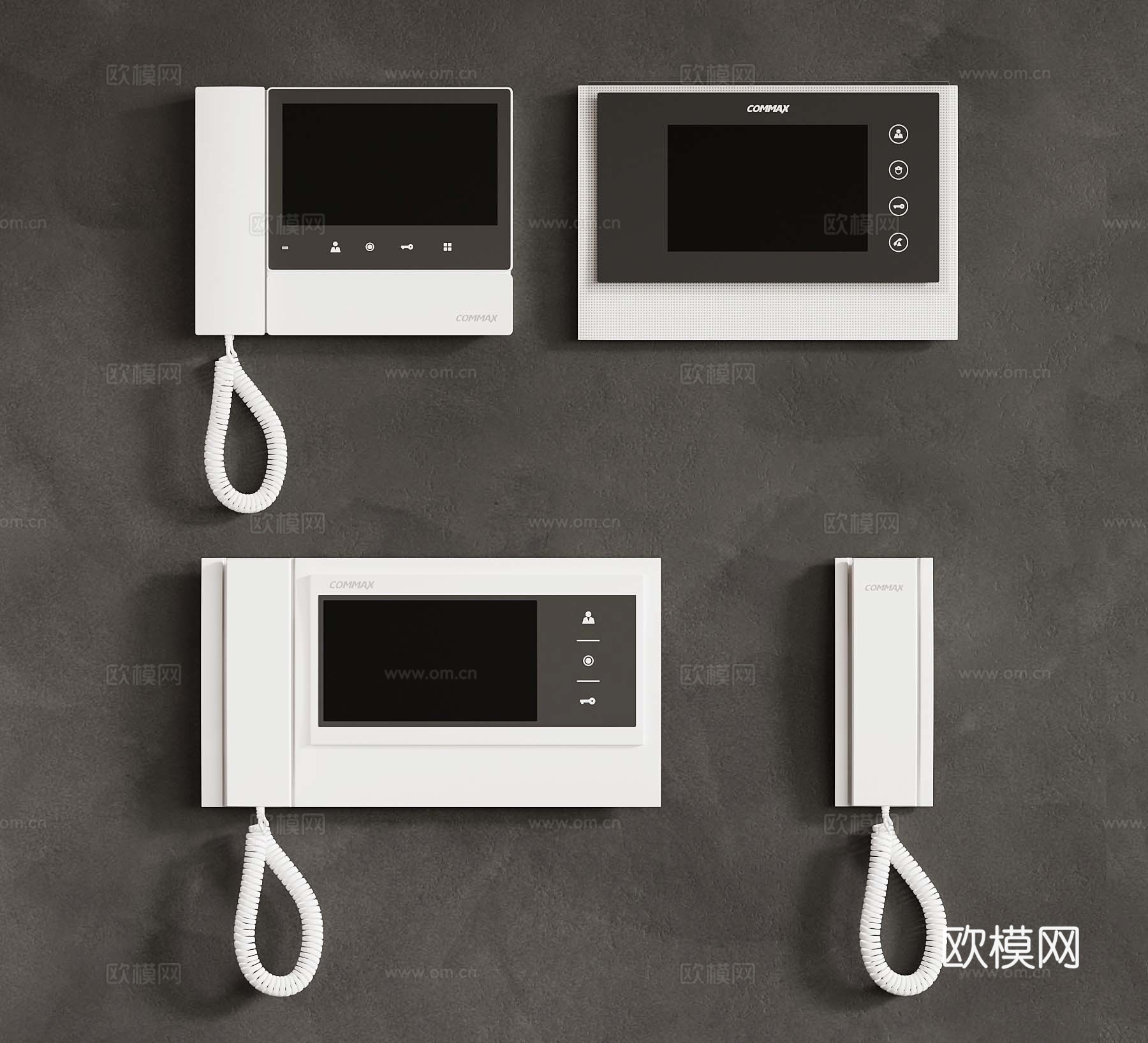 现代门禁系统 可视对讲机 视频对讲机3d模型