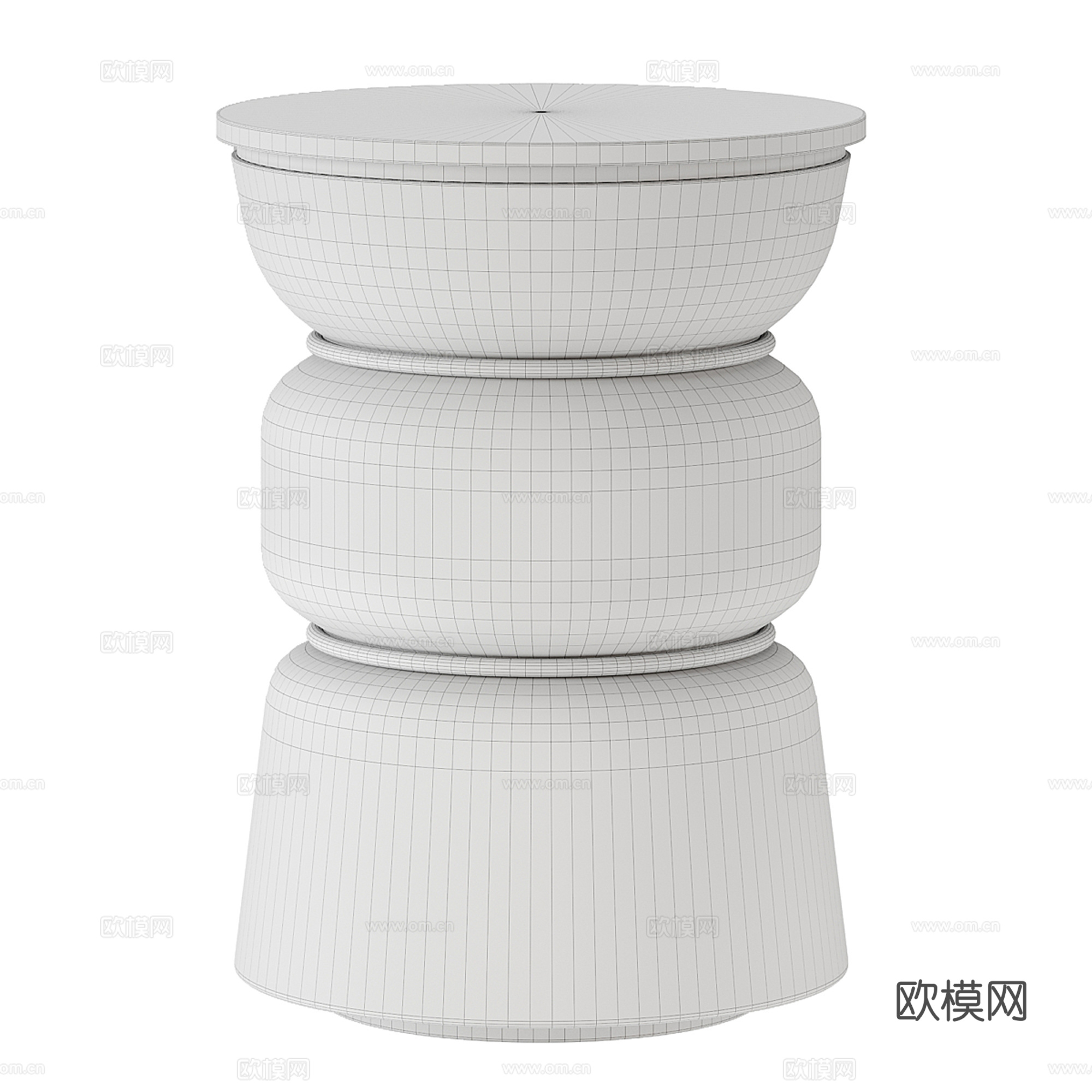 现代轻奢沙发凳 矮凳 圆凳3d模型