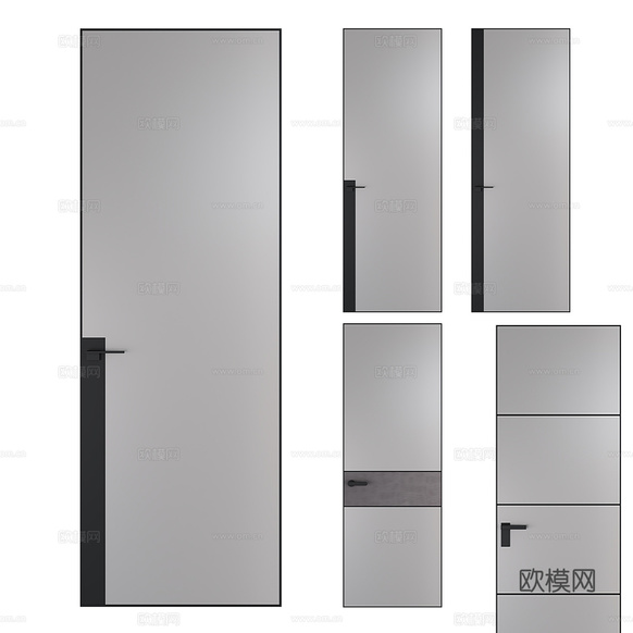 现代简约单开门 门 简约房间门 入户门 卧室门3d模型下载