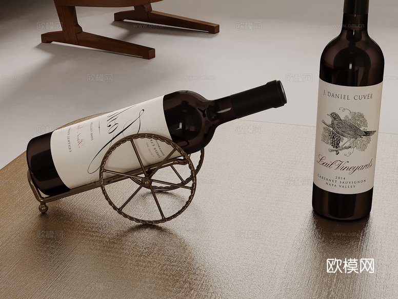 现代酒水食物 红酒3d模型下载