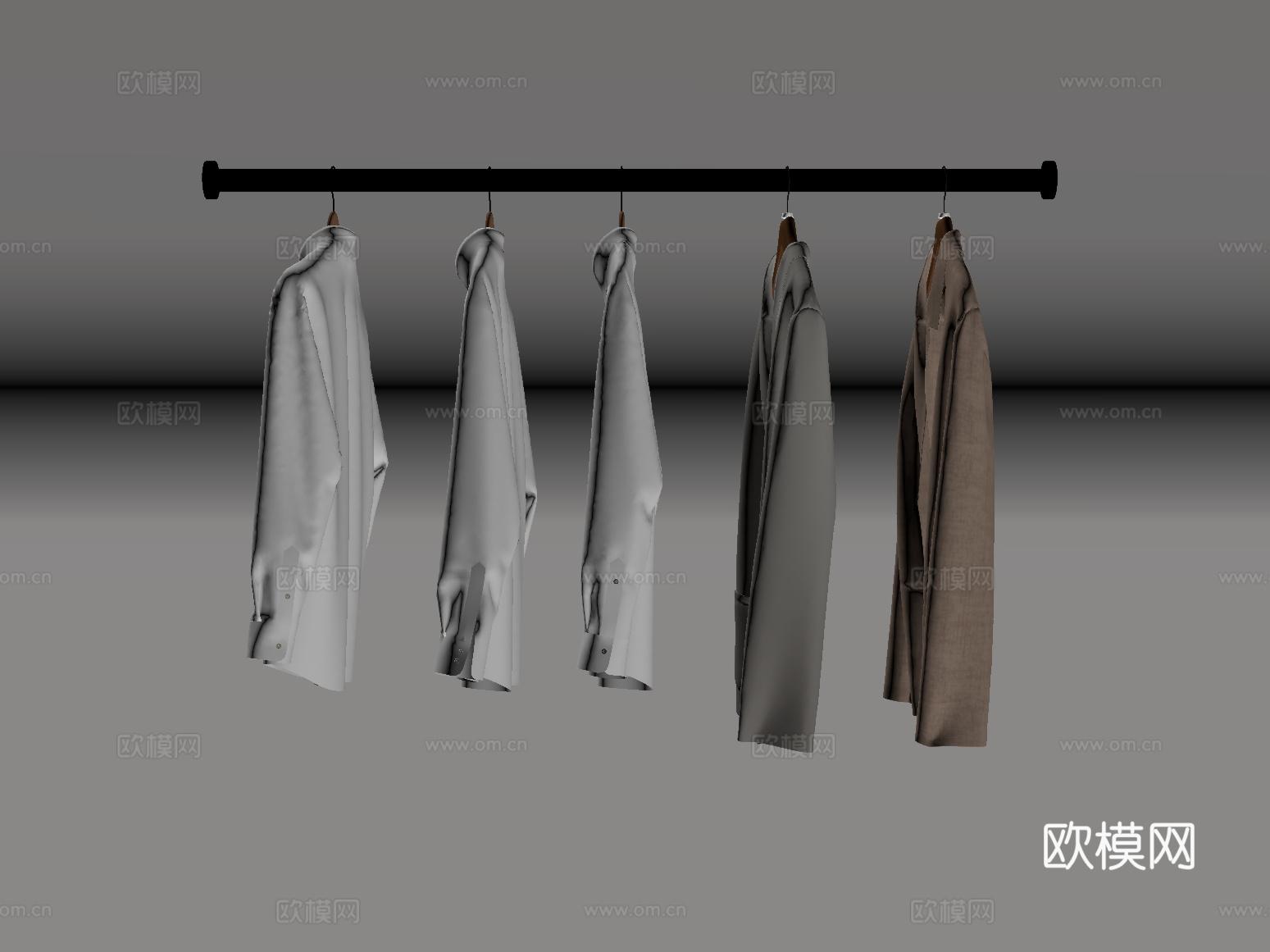 现代衣服服饰 男装su模型