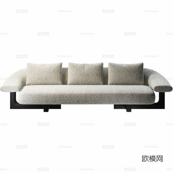 新中式布艺休闲沙发3d模型下载