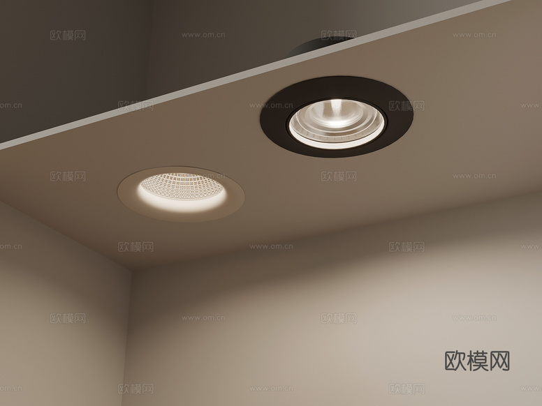 现代筒灯 射灯 内嵌式筒灯3d模型下载