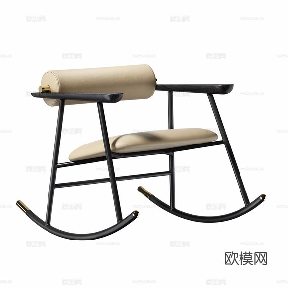 新中式休闲椅 摇椅3d模型下载