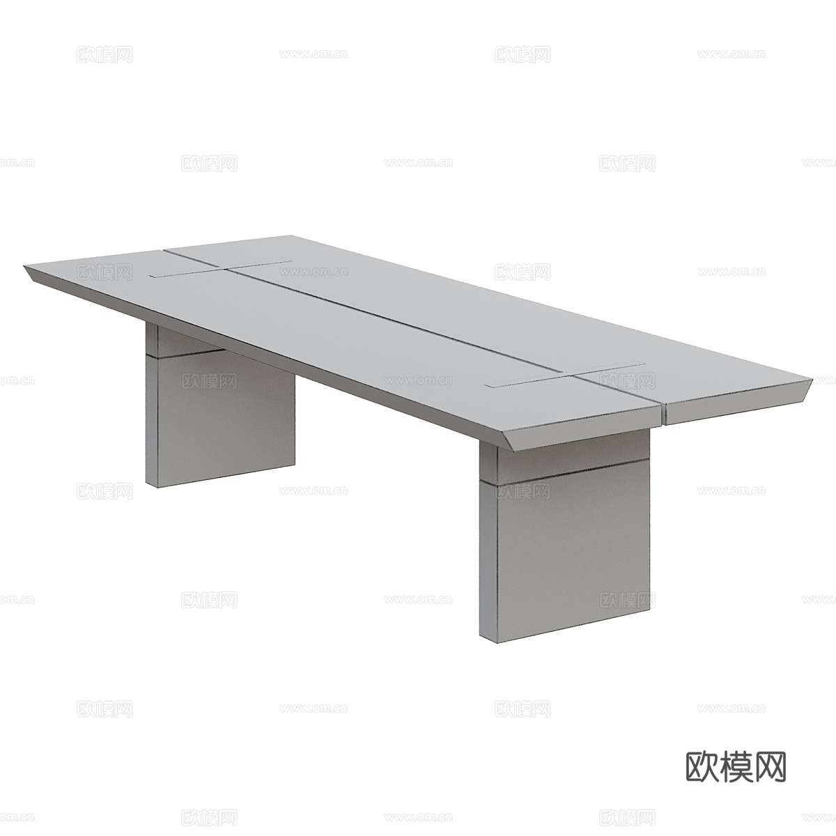 现代意式轻奢大板长餐桌3d模型