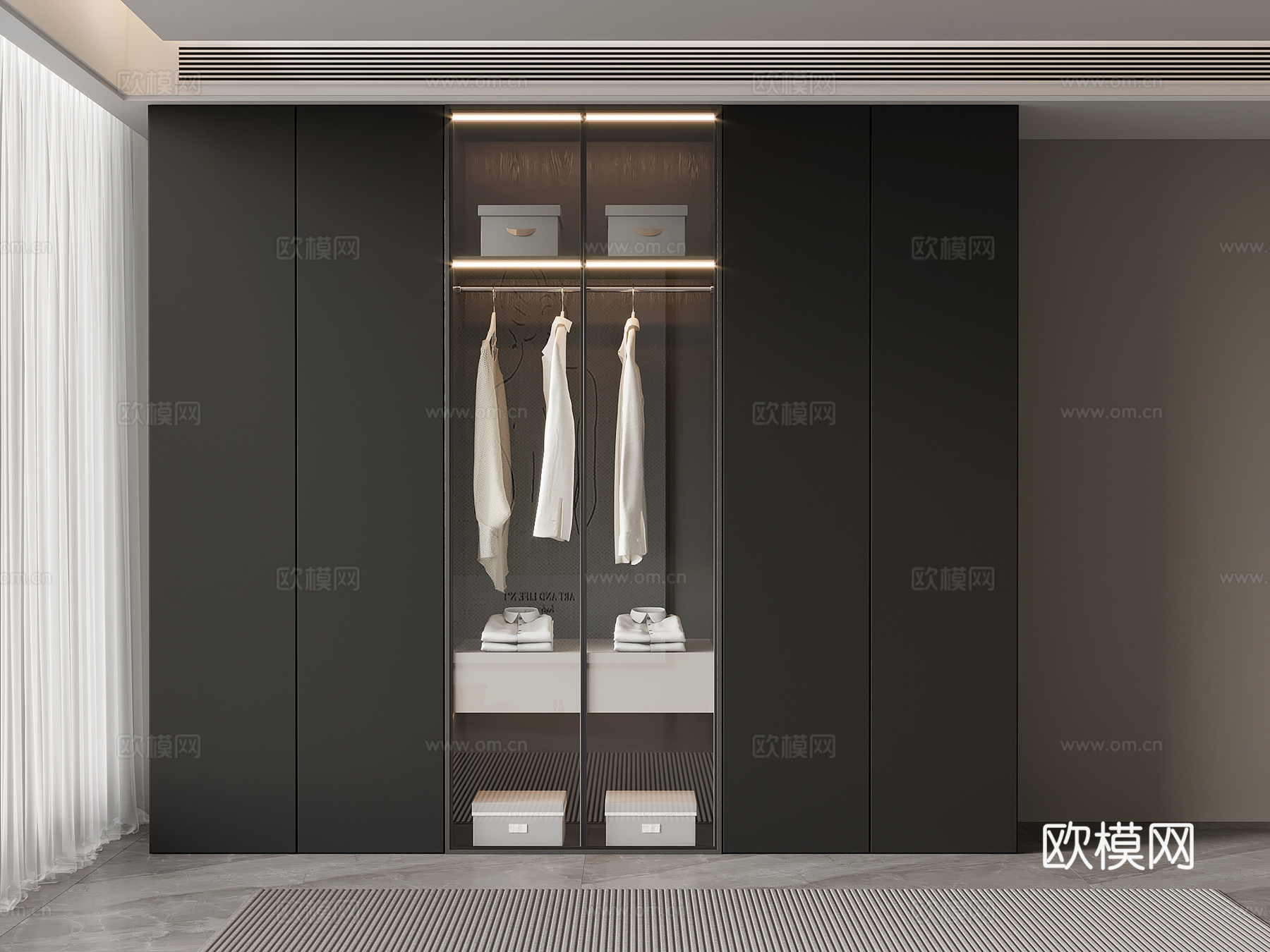 衣柜 现代极简衣柜 服饰3d模型