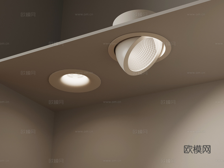 现代筒灯 射灯 内嵌式筒灯3d模型下载