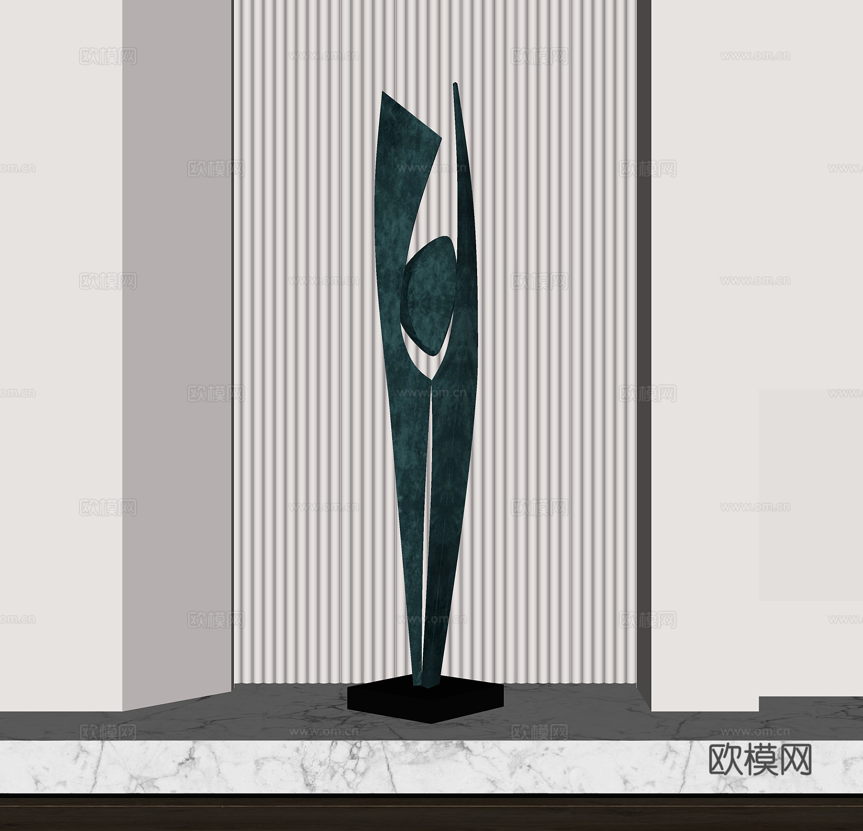 现代抽象金属雕塑su模型