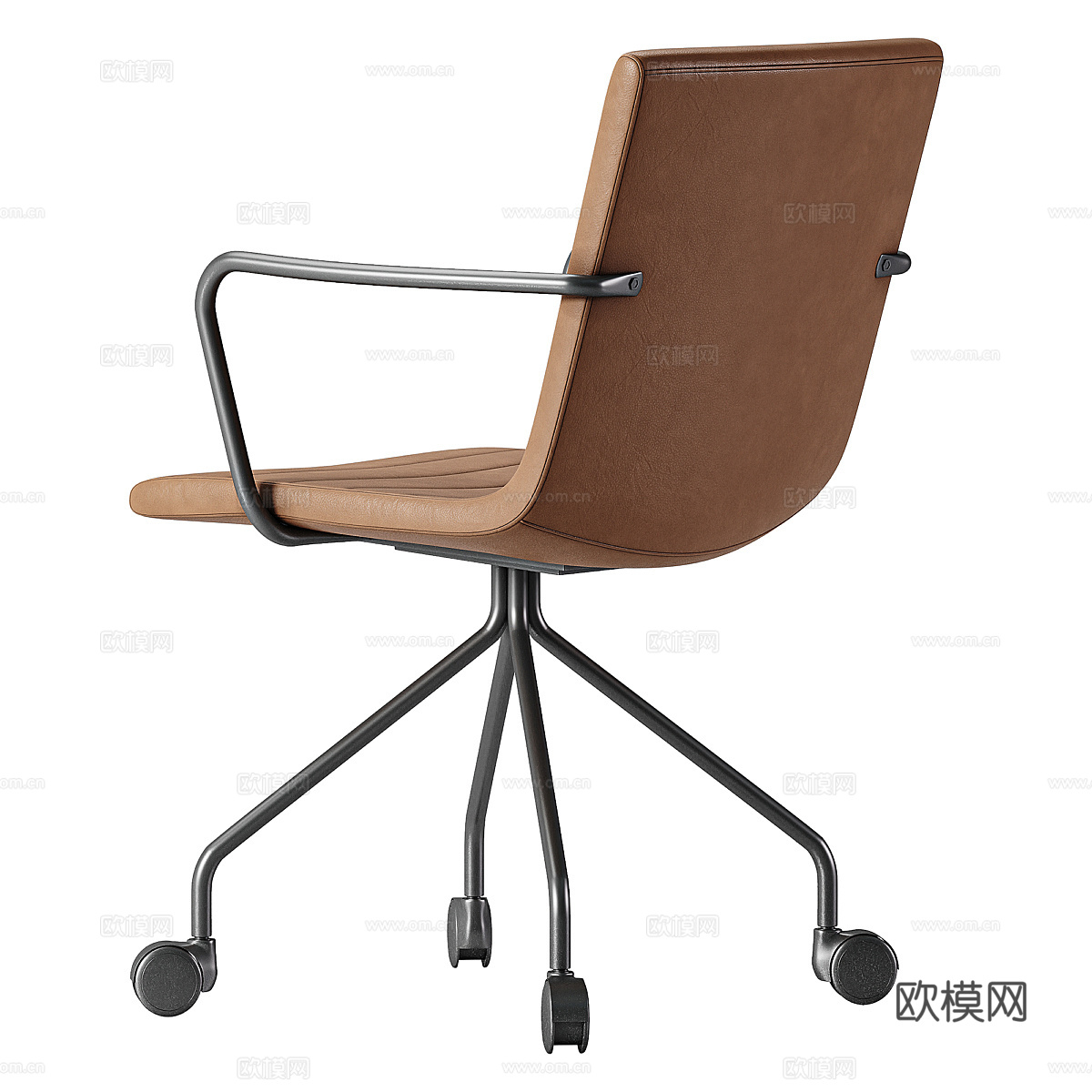 现代意式皮革办公椅3d模型