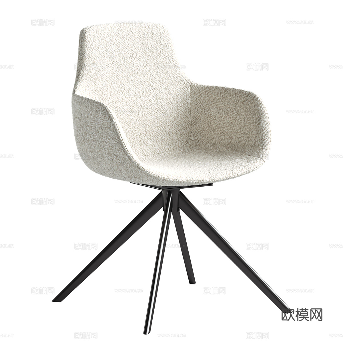 现代意式极简布艺办公椅3d模型