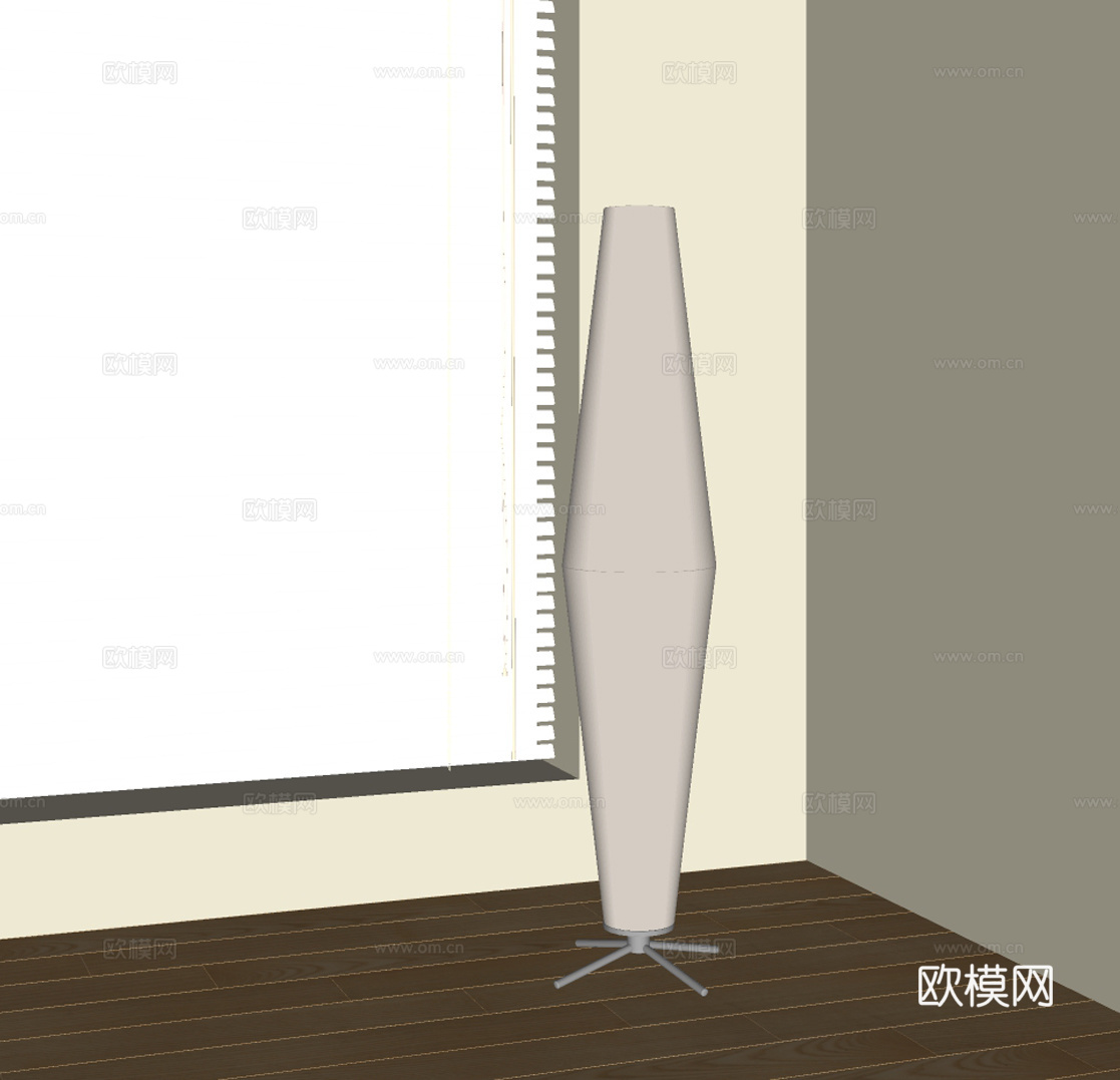 侘寂中古落地灯su模型