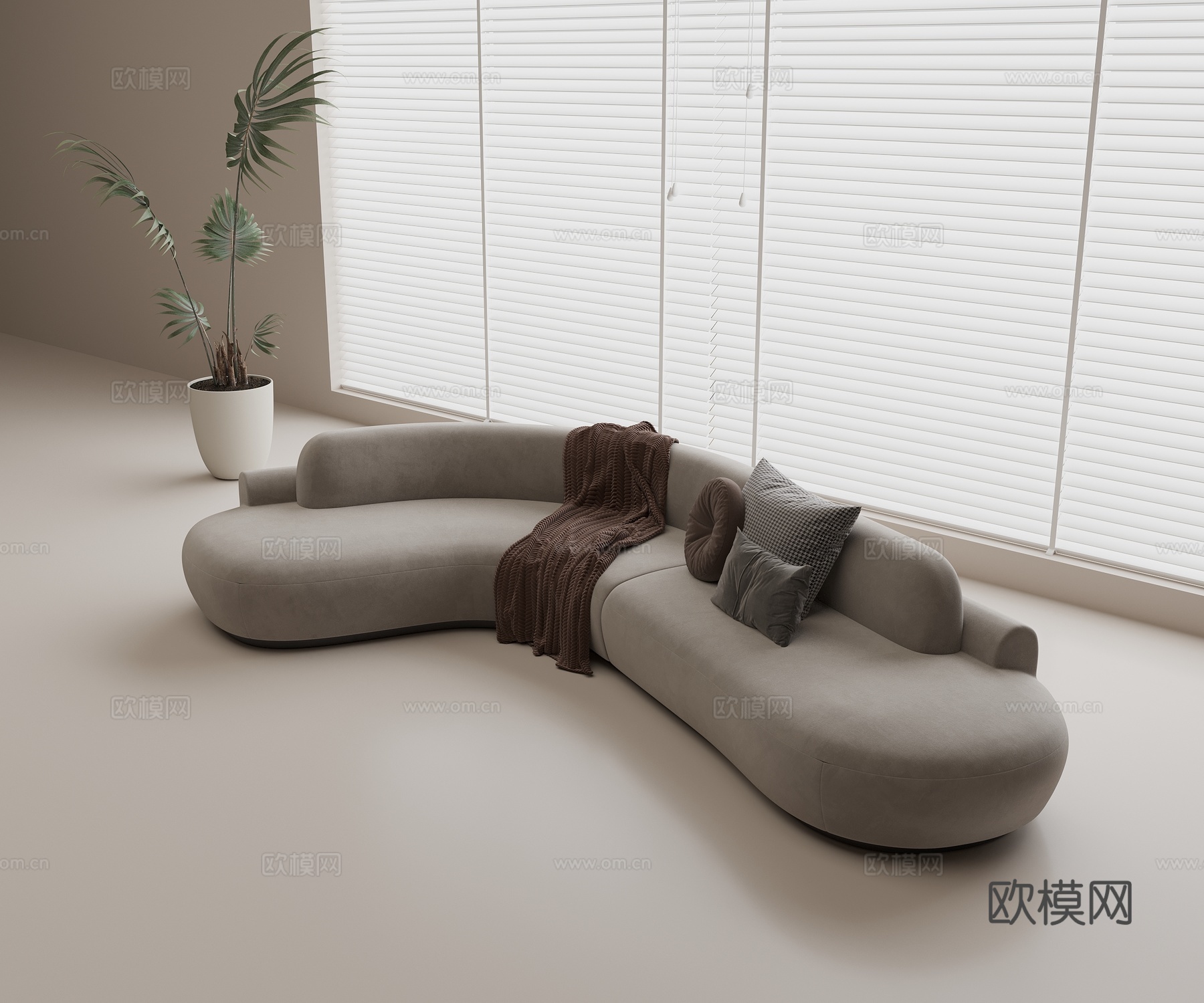 弧形沙发组合 三人沙发组合 布艺沙发组合 异形沙发组合 抱3d模型