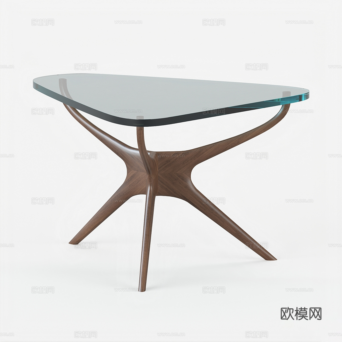 现代意式玻璃茶几3d模型