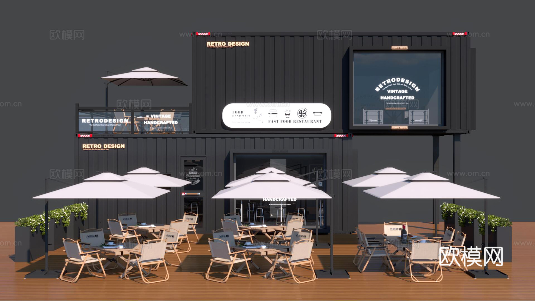 集装箱咖啡厅3d模型