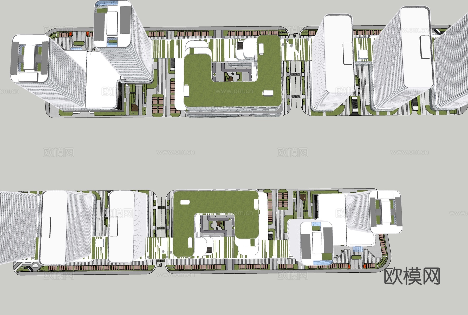 现代办公楼 多层办公楼 产业园区 售楼部商业街区 底商公寓楼su模型