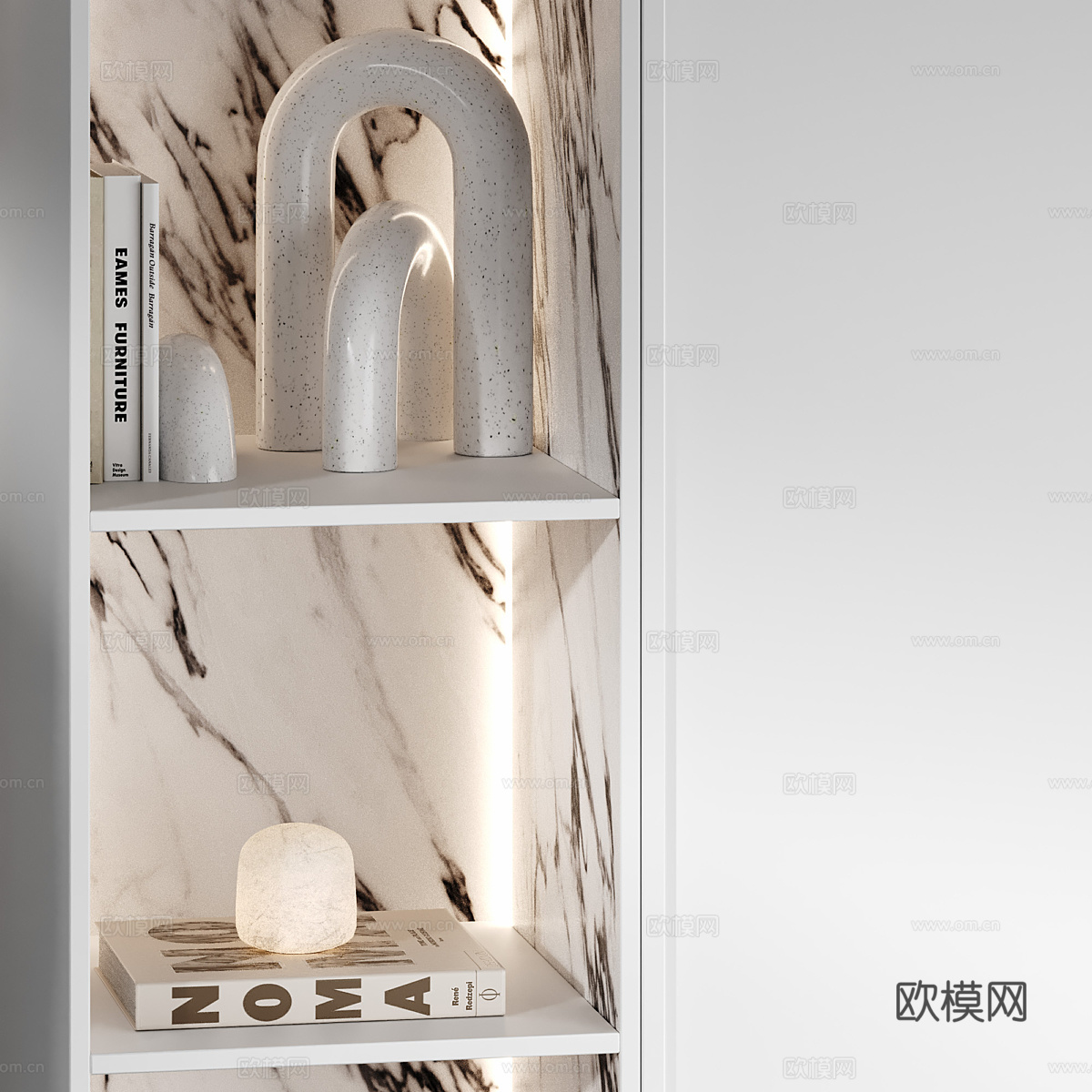 现代轻奢极简开门衣柜3d模型