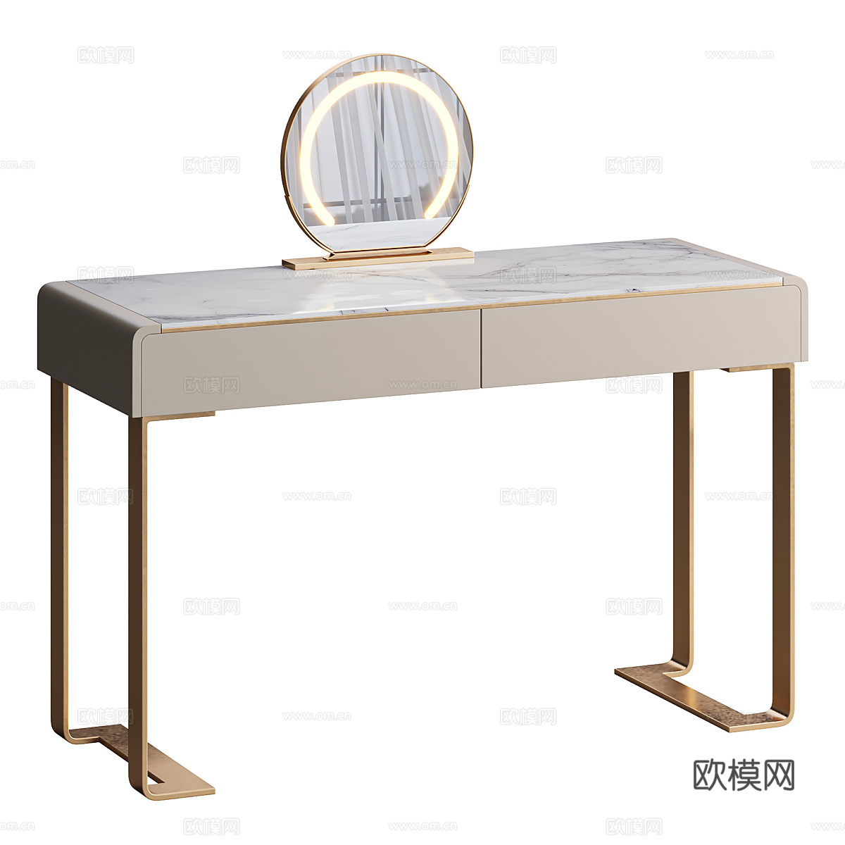现代轻奢梳妆台3d模型