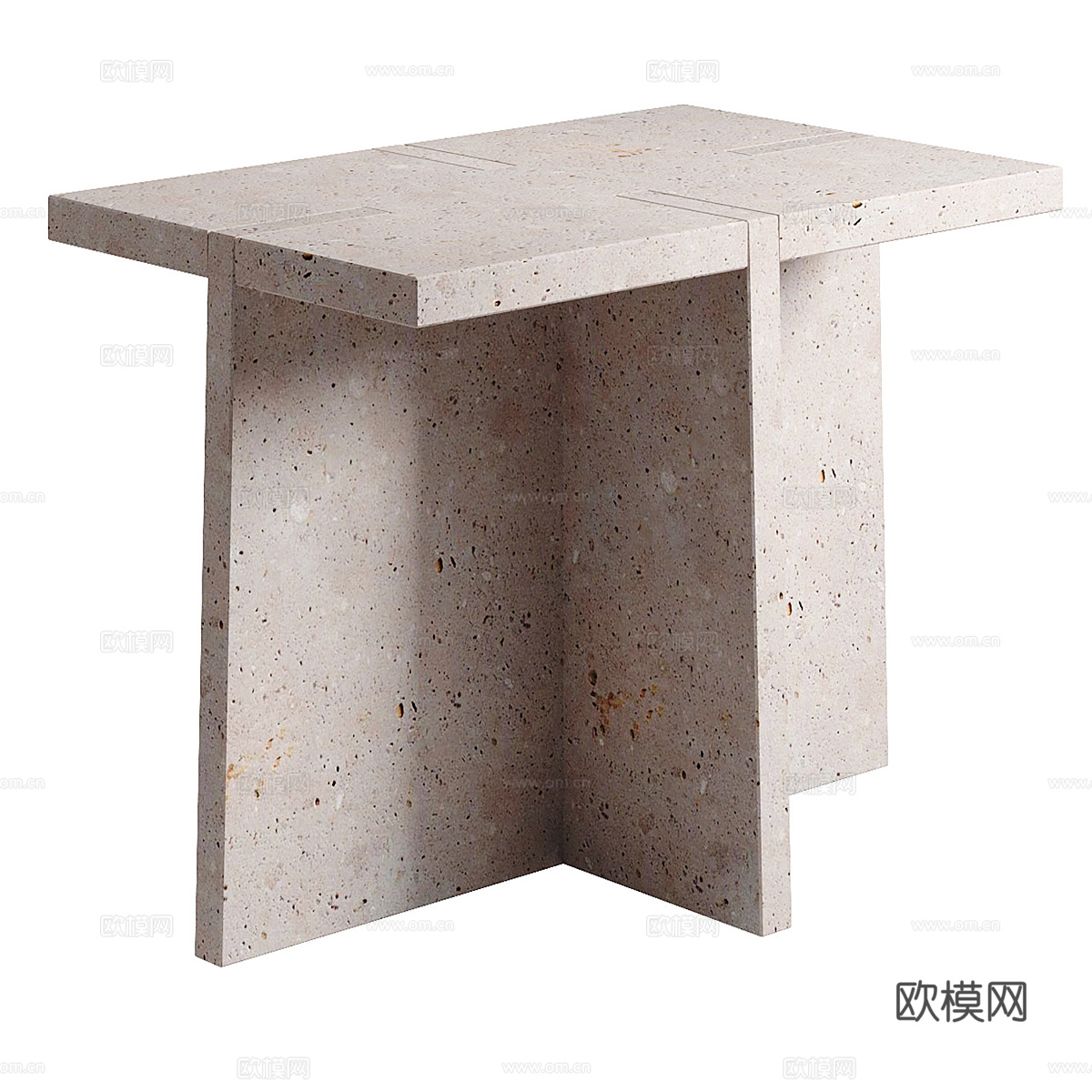 新中式侘寂实木茶几 边几3d模型