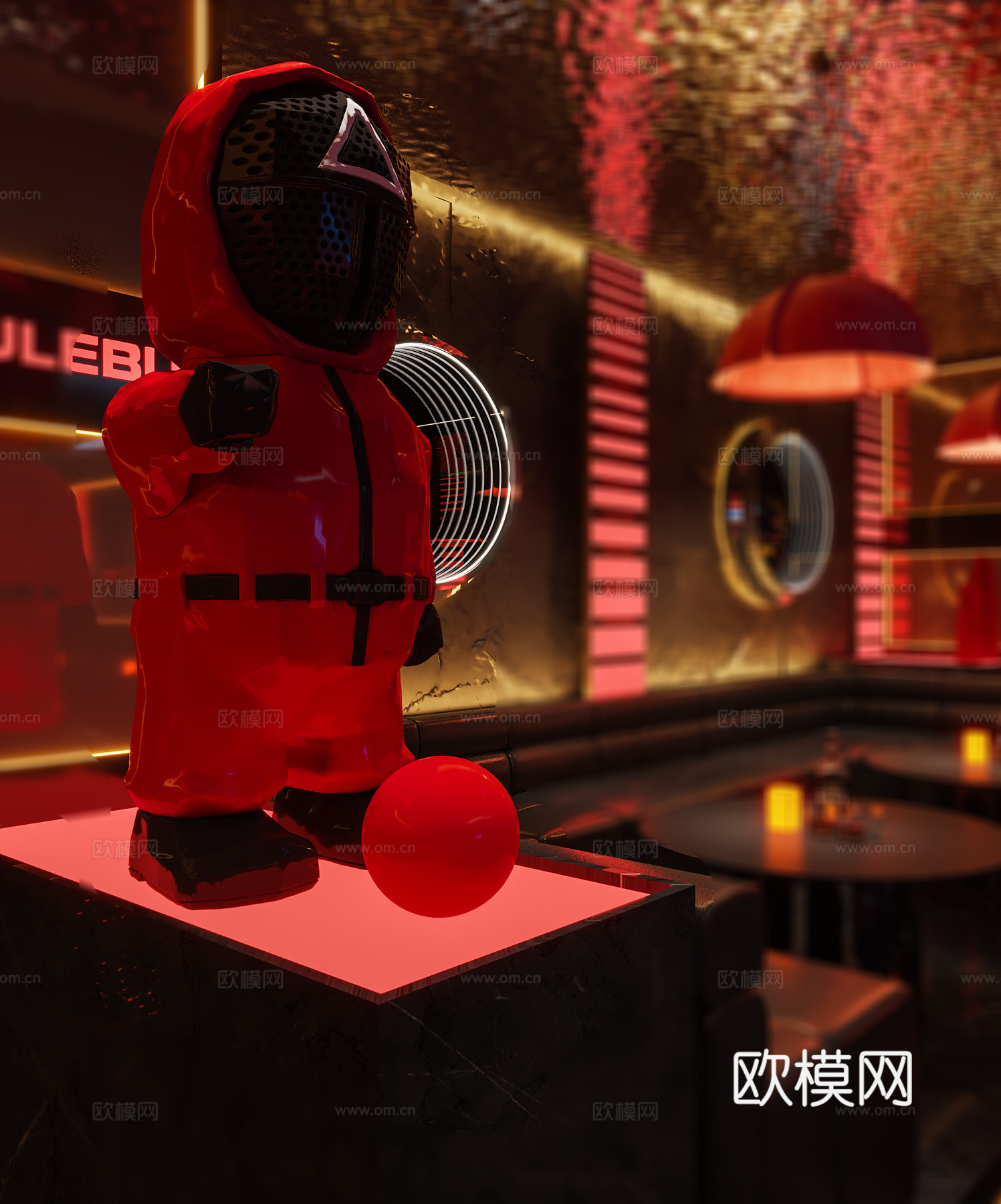 现代 酒吧 卡座3d模型