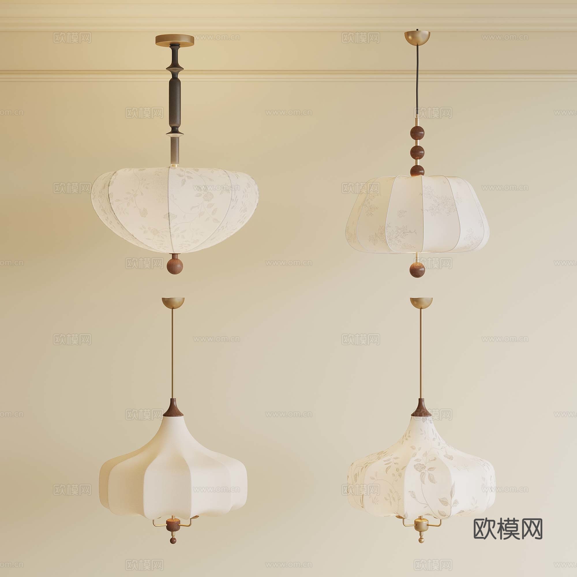 法式中古风吊灯su模型