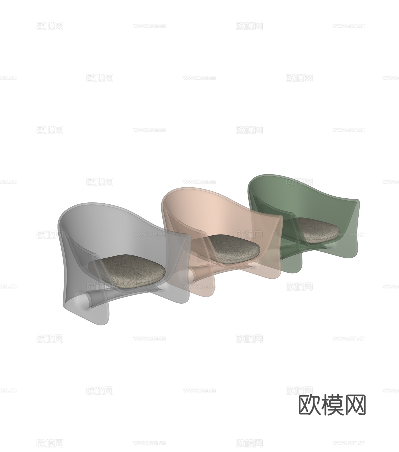现代亚克力休闲椅 扶手椅su模型