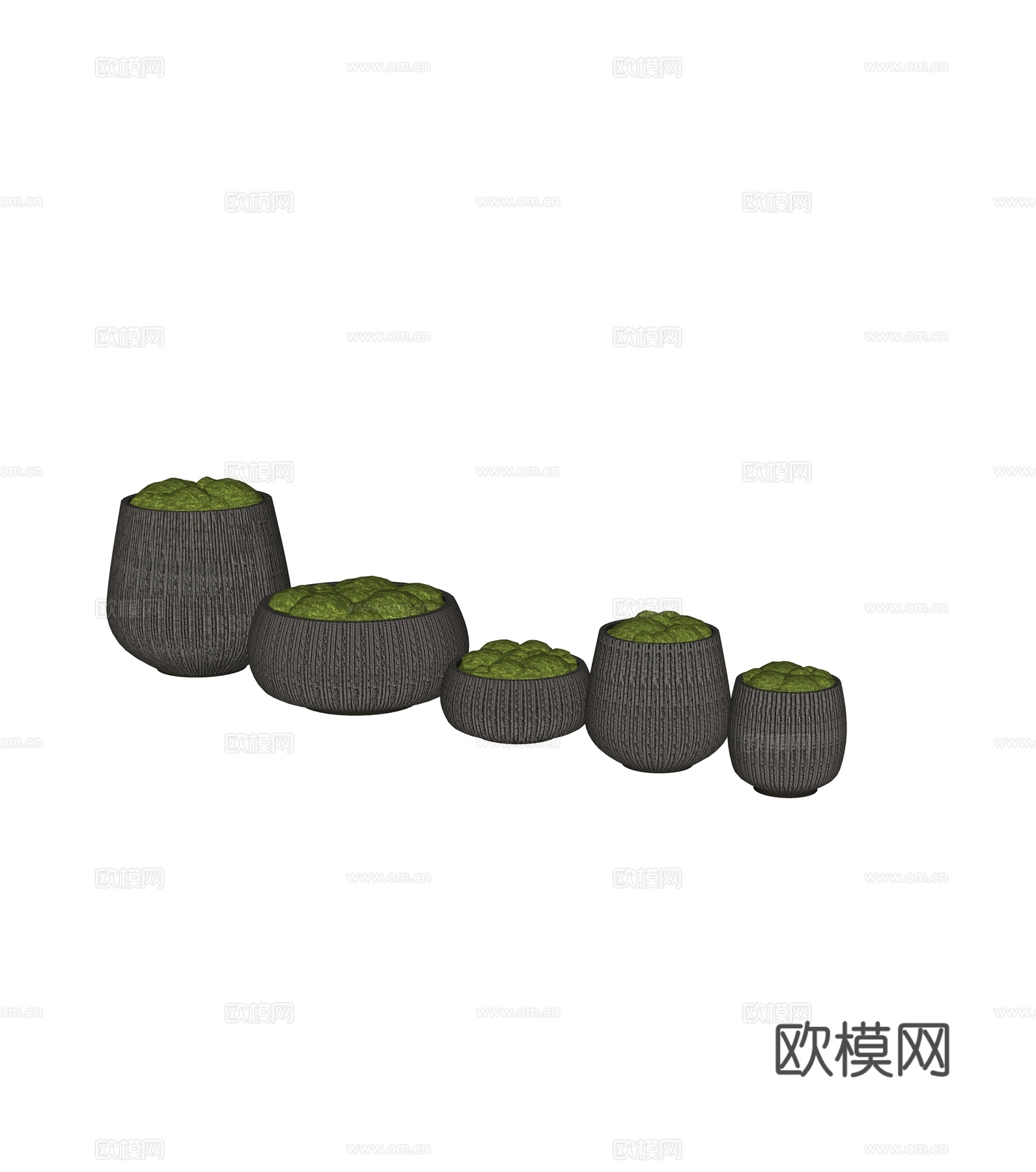 新中式绿植盆栽su模型