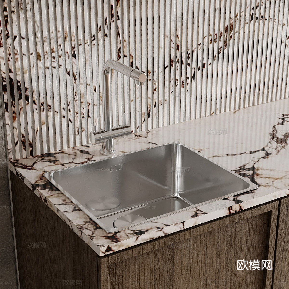 新中式侘寂橱柜3d模型