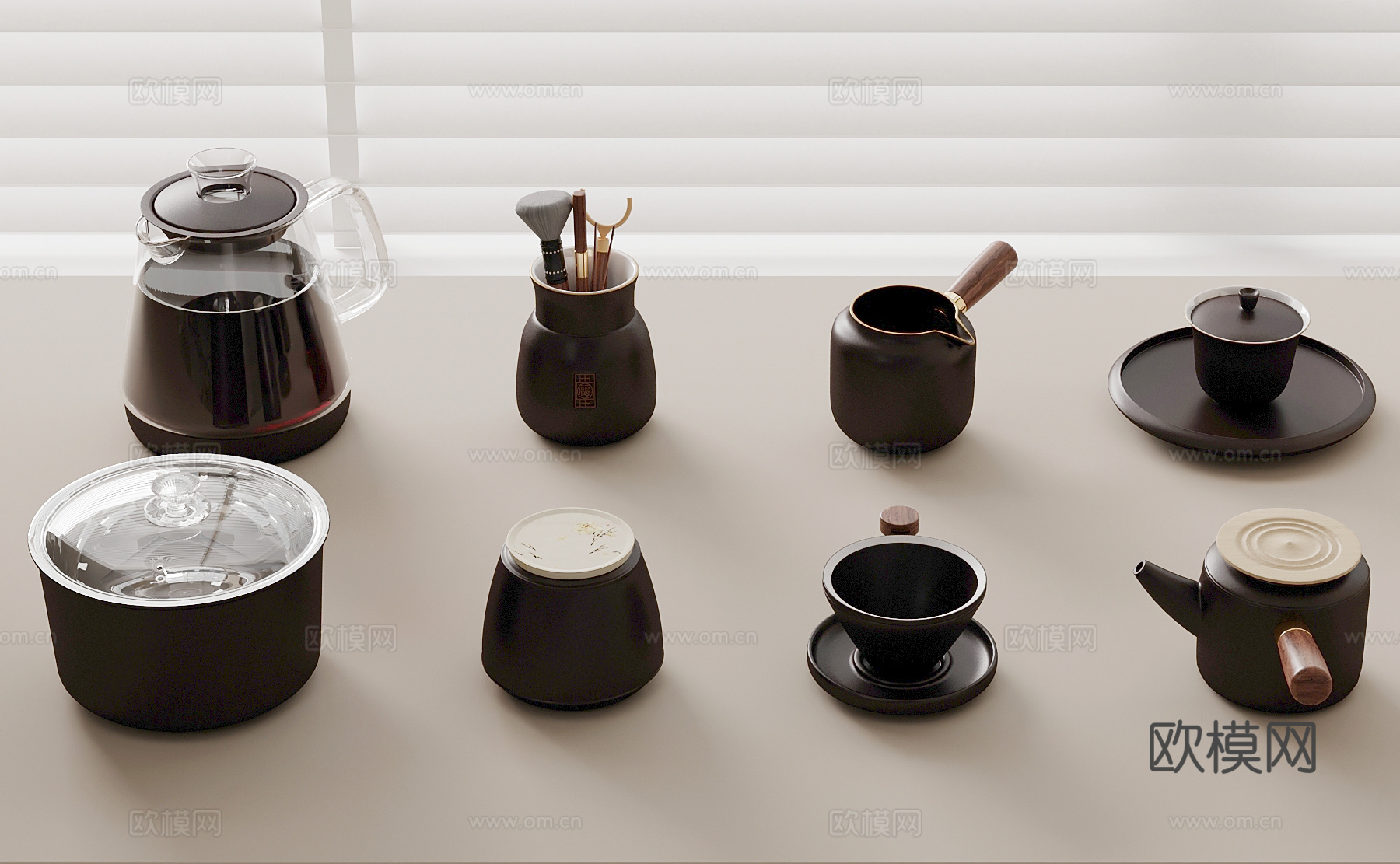 茶具 新中式茶具 茶杯3d模型