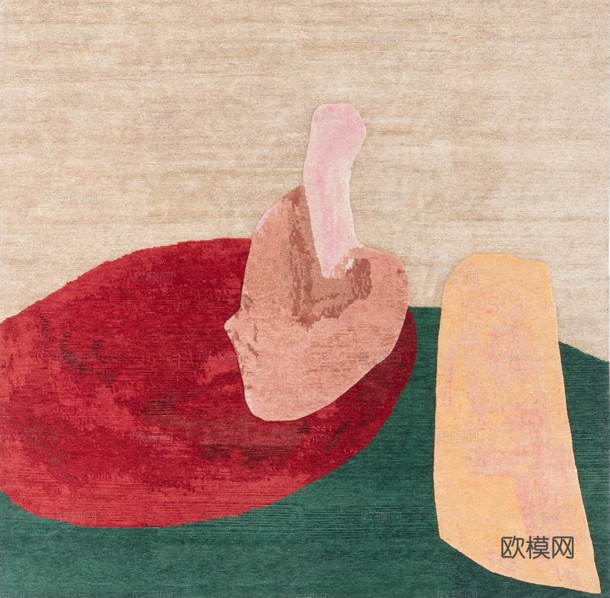 轻奢彩色几何地毯