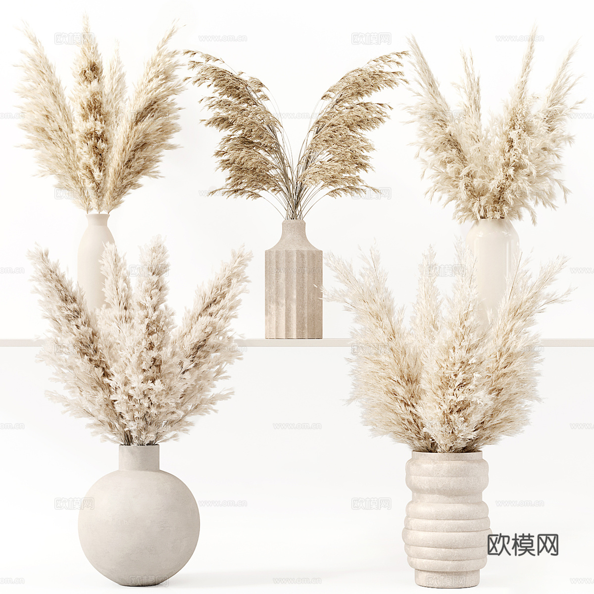 新中式干花花瓶3d模型