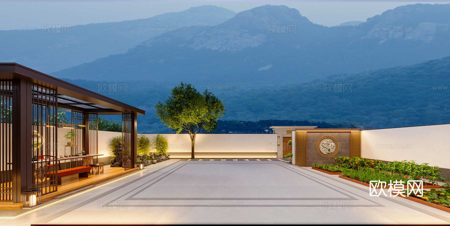 新中式自建房 自建房3d模型