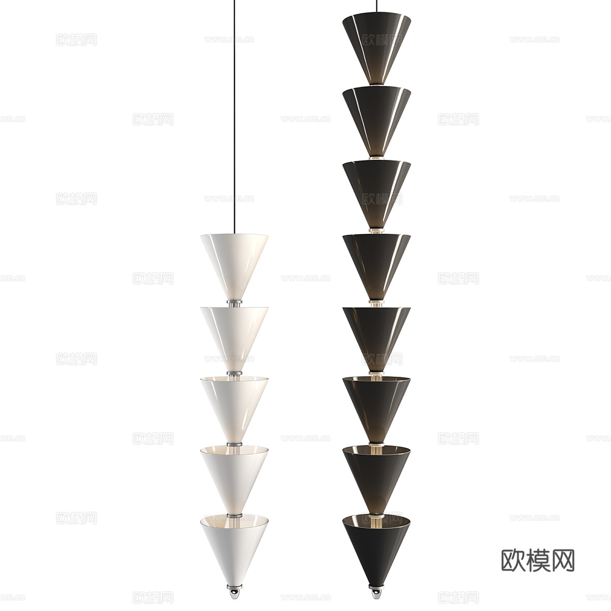现代轻奢极简串联吊灯3d模型
