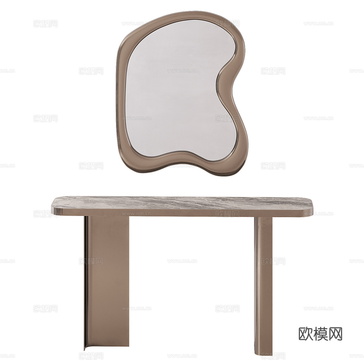 现代轻奢梳妆台3d模型